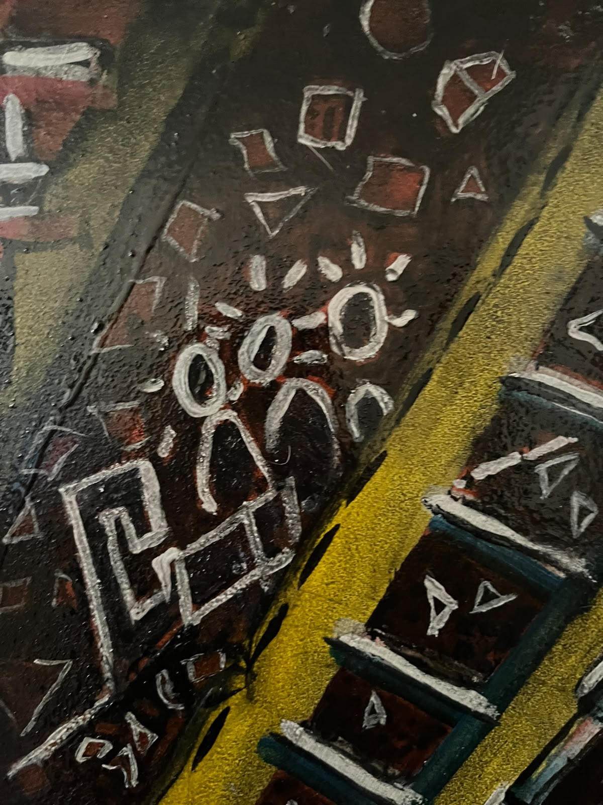 Detail — ladders and red fragments
