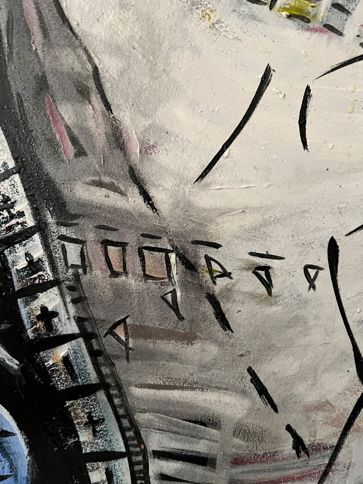 Detail — dark geometry with triangles and dots